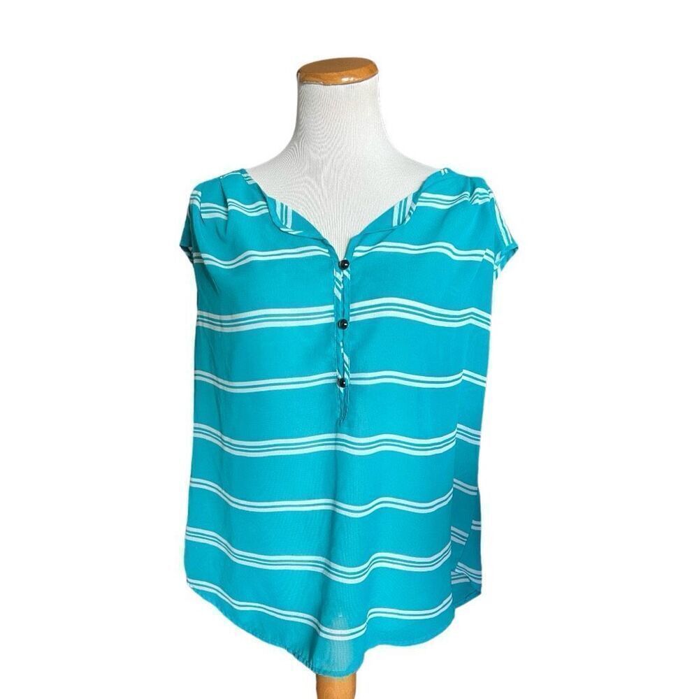 Womens George Striped Flowy Top  - Sz 1X (16)